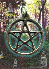 Path with Pentacle and Gem Bottle Jewelry