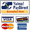 Yahoo! PayDirect Accepted Here - Visa, MasterCard, Discover, and American Express