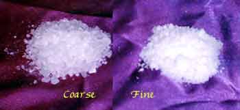 Coarse versus Fine bath salts - Click for more information.